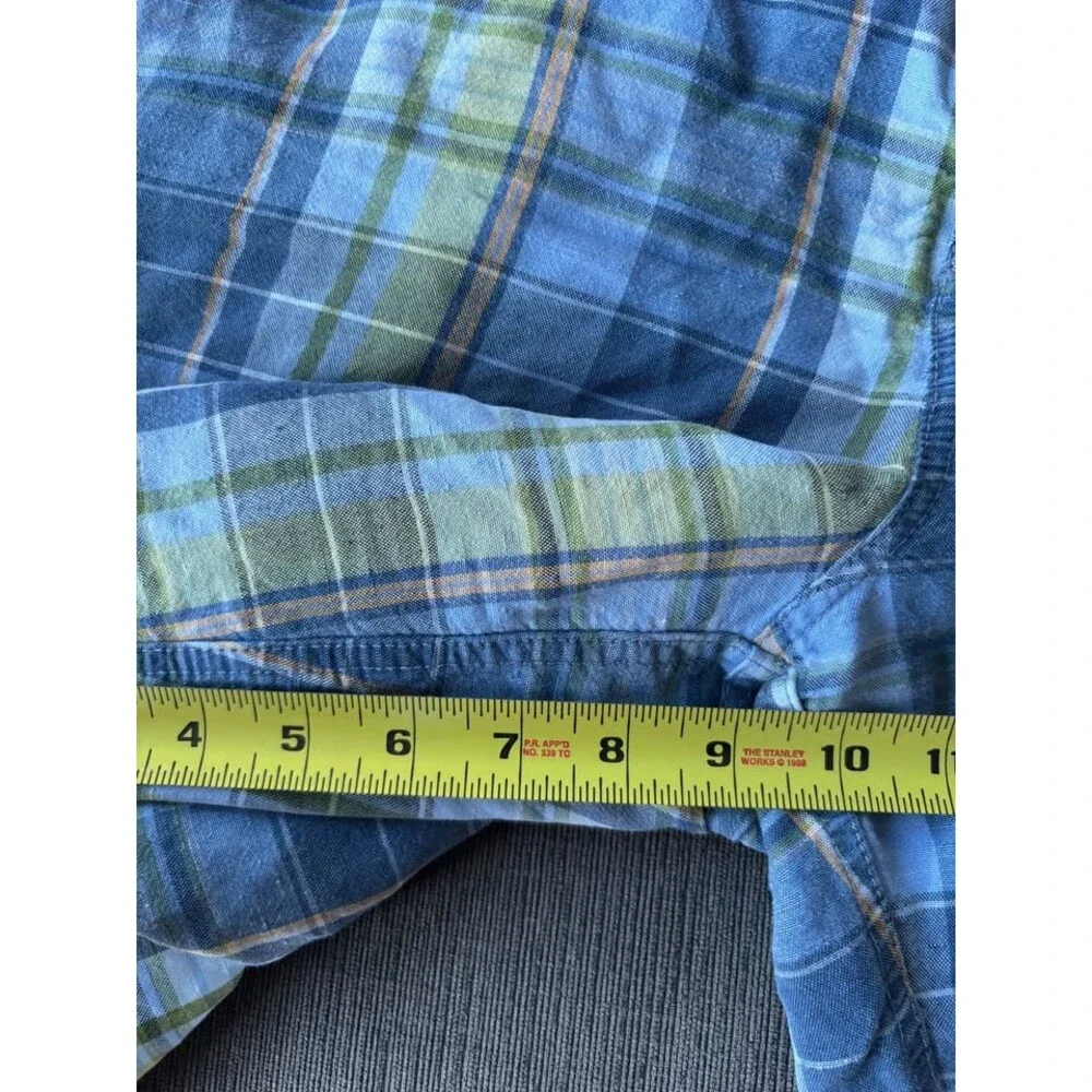 Tommy Bahama Men's Plaid Linen Tencel Blend Chino Resort Shorts Size 36